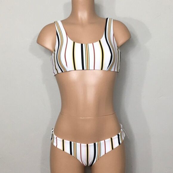 New Volcom stripe bikini. S/M - Picture 2 of 7